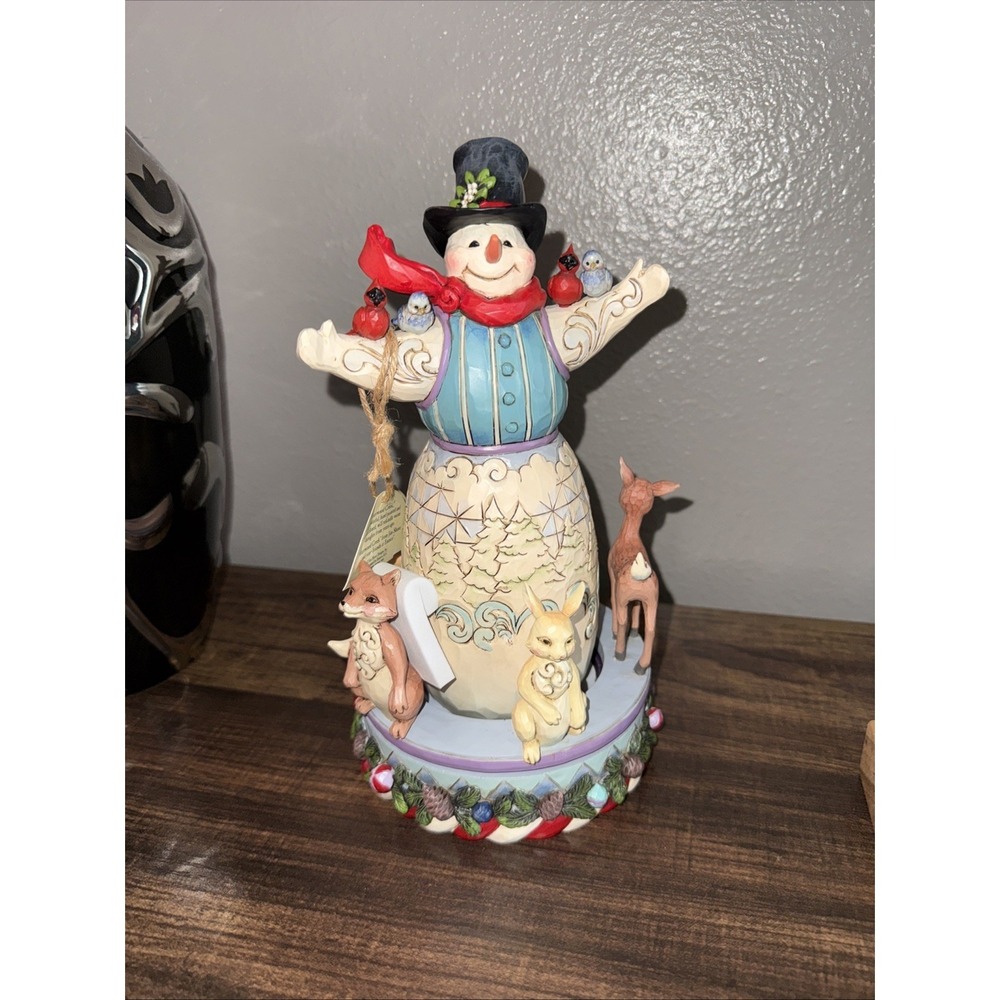 Jim Shore Kindness Warms The Winter Snowman Figurine Rotating 4056591 No Box